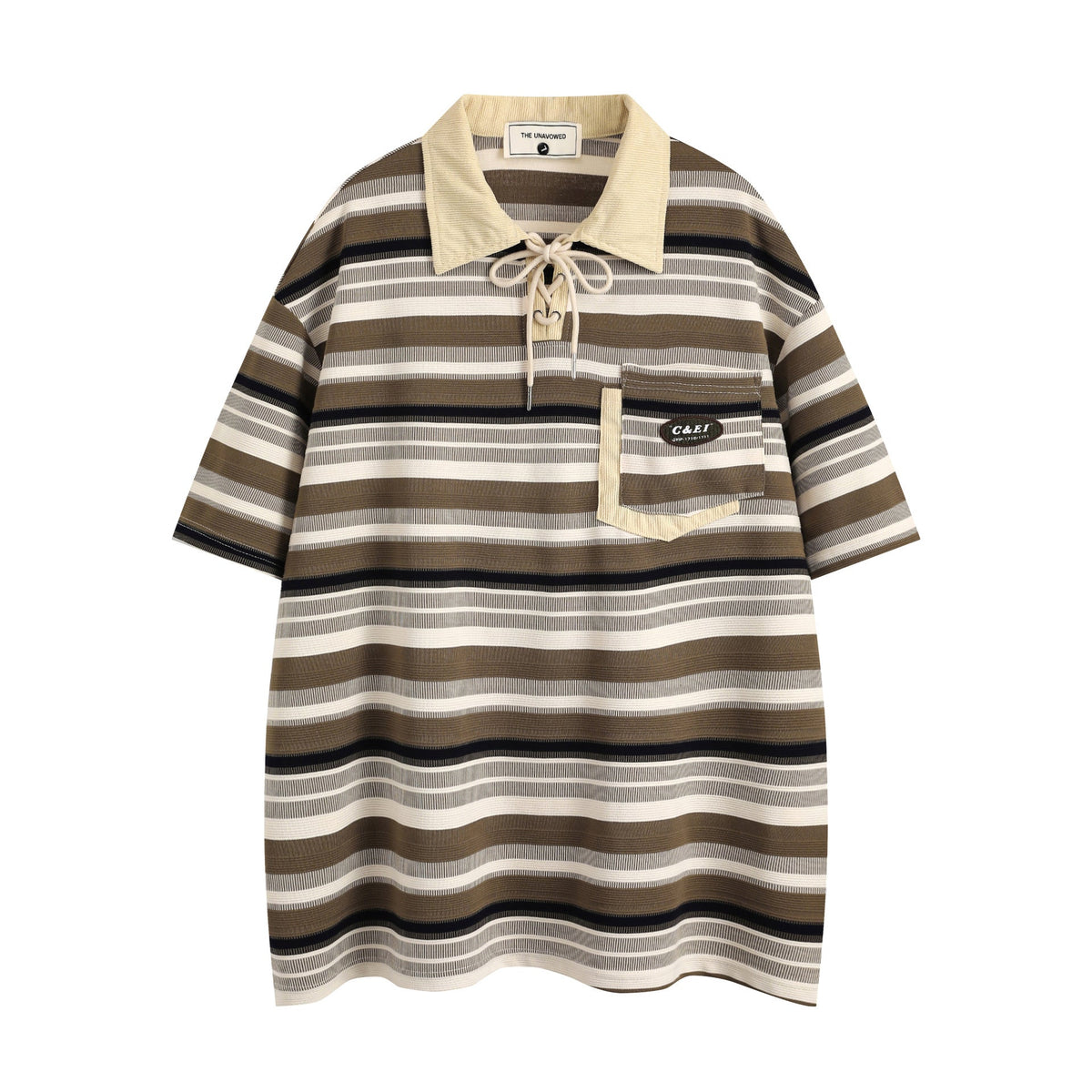 Retro Loose Striped Short-sleeved Polo Shirt For Men - RALO COLLECTION STUDIO