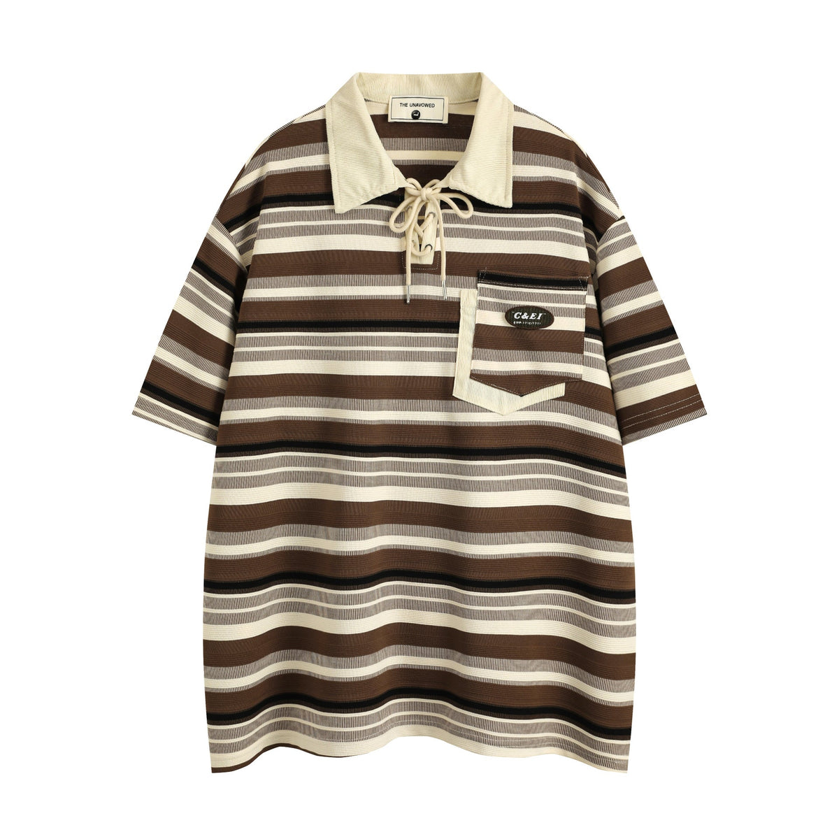 Retro Loose Striped Short-sleeved Polo Shirt For Men - RALO COLLECTION STUDIO