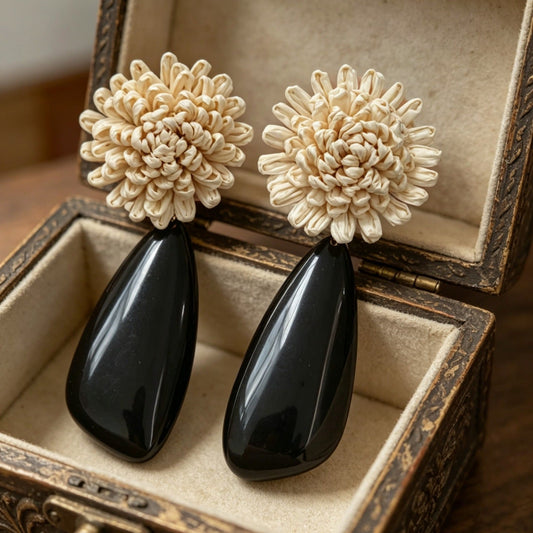 Retro Niche Handmade Flower Stud Earrings - RALO COLLECTION STUDIO
