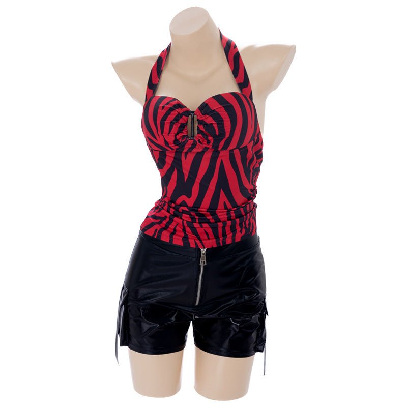 Retro Sexy Halter-neck Waist-cinching Womens Set - RALO COLLECTION STUDIO