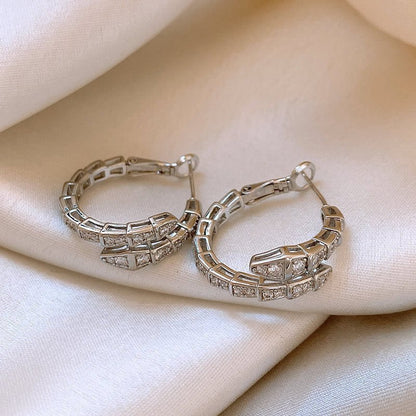 Retro Silver Needle Oval Rhinestone Tassel Earrings Light Luxury Premium Feel Minimalist Niche Versatile Women Ear Jewelry - RALO COLLECTION STUDIO