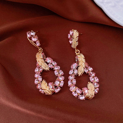 Retro Silver Needle Oval Rhinestone Tassel Earrings Light Luxury Premium Feel Minimalist Niche Versatile Women Ear Jewelry - RALO COLLECTION STUDIO