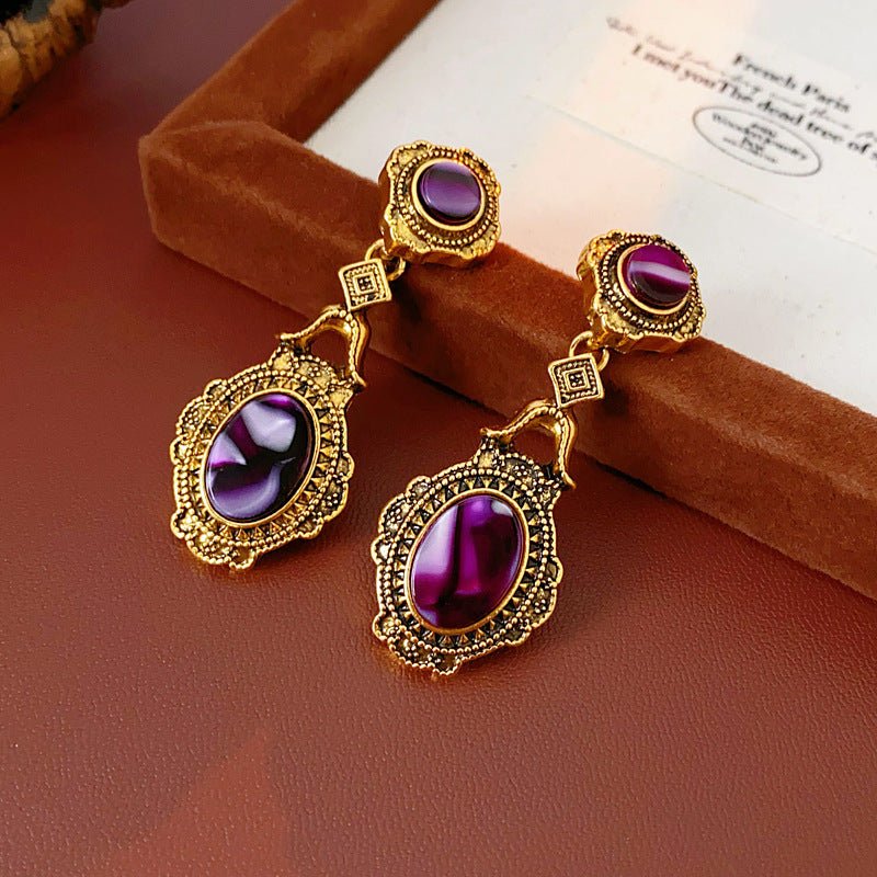 Retro Silver Needle Oval Rhinestone Tassel Earrings Light Luxury Premium Feel Minimalist Niche Versatile Women Ear Jewelry - RALO COLLECTION STUDIO