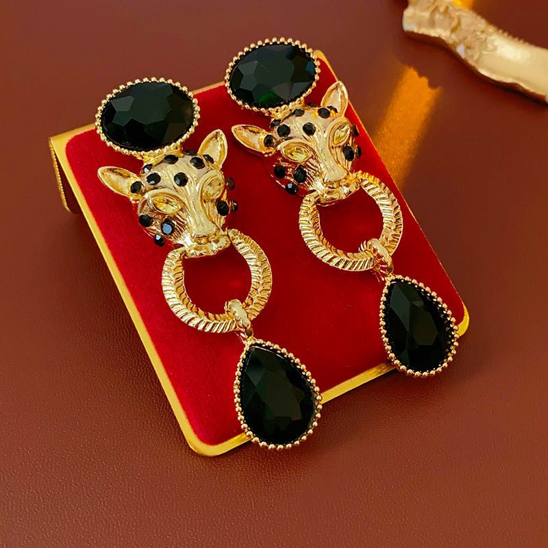 Retro Silver Needle Oval Rhinestone Tassel Earrings Light Luxury Premium Feel Minimalist Niche Versatile Women Ear Jewelry - RALO COLLECTION STUDIO