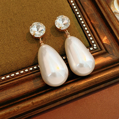Retro Silver Needle Oval Rhinestone Tassel Earrings Light Luxury Premium Feel Minimalist Niche Versatile Women Ear Jewelry - RALO COLLECTION STUDIO
