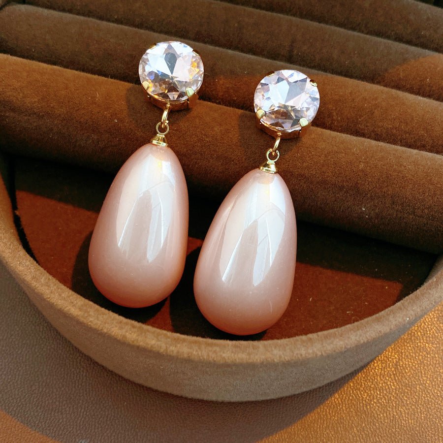 Retro Silver Needle Oval Rhinestone Tassel Earrings Light Luxury Premium Feel Minimalist Niche Versatile Women Ear Jewelry - RALO COLLECTION STUDIO