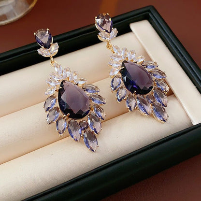 Retro Silver Needle Oval Rhinestone Tassel Earrings Light Luxury Premium Feel Minimalist Niche Versatile Women Ear Jewelry - RALO COLLECTION STUDIO