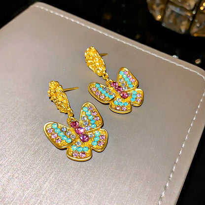 Retro Silver Needle Oval Rhinestone Tassel Earrings Light Luxury Premium Feel Minimalist Niche Versatile Women Ear Jewelry - RALO COLLECTION STUDIO