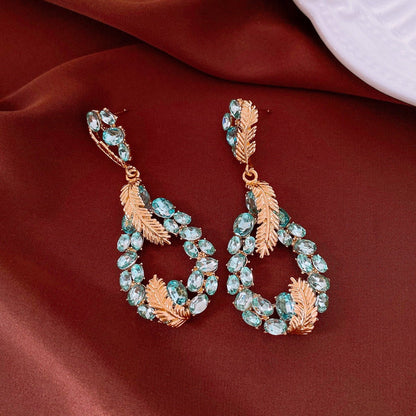 Retro Silver Needle Oval Rhinestone Tassel Earrings Light Luxury Premium Feel Minimalist Niche Versatile Women Ear Jewelry - RALO COLLECTION STUDIO