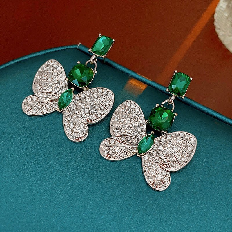 Retro Silver Needle Oval Rhinestone Tassel Earrings Light Luxury Premium Feel Minimalist Niche Versatile Women Ear Jewelry - RALO COLLECTION STUDIO