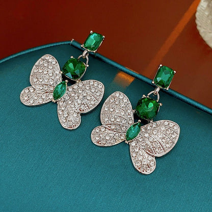 Retro Silver Needle Oval Rhinestone Tassel Earrings Light Luxury Premium Feel Minimalist Niche Versatile Women Ear Jewelry - RALO COLLECTION STUDIO