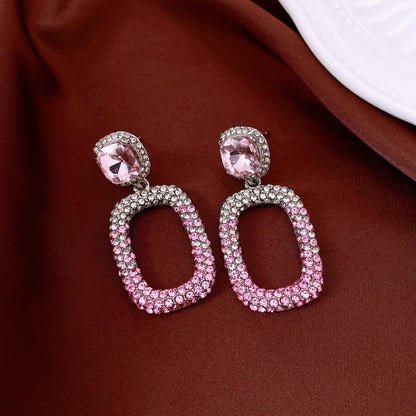 Retro Silver Needle Oval Rhinestone Tassel Earrings Light Luxury Premium Feel Minimalist Niche Versatile Women Ear Jewelry - RALO COLLECTION STUDIO
