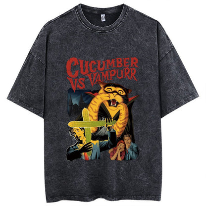 Retro Washed Printed T-Shirt Casual Anime Cotton - RALO COLLECTION STUDIO