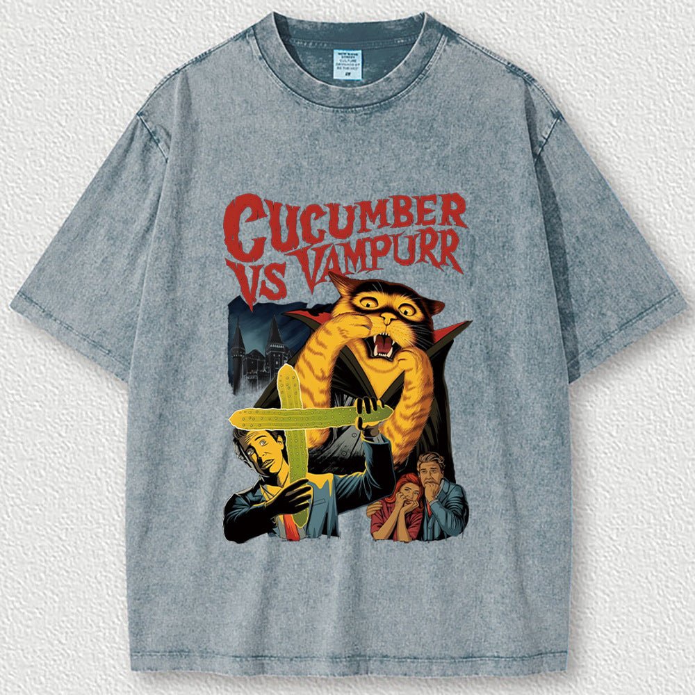 Retro Washed Printed T-Shirt Casual Anime Cotton - RALO COLLECTION STUDIO