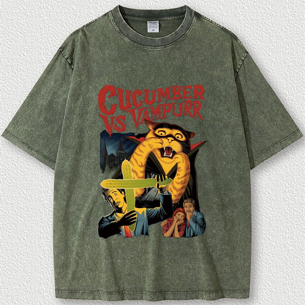 Retro Washed Printed T-Shirt Casual Anime Cotton - RALO COLLECTION STUDIO