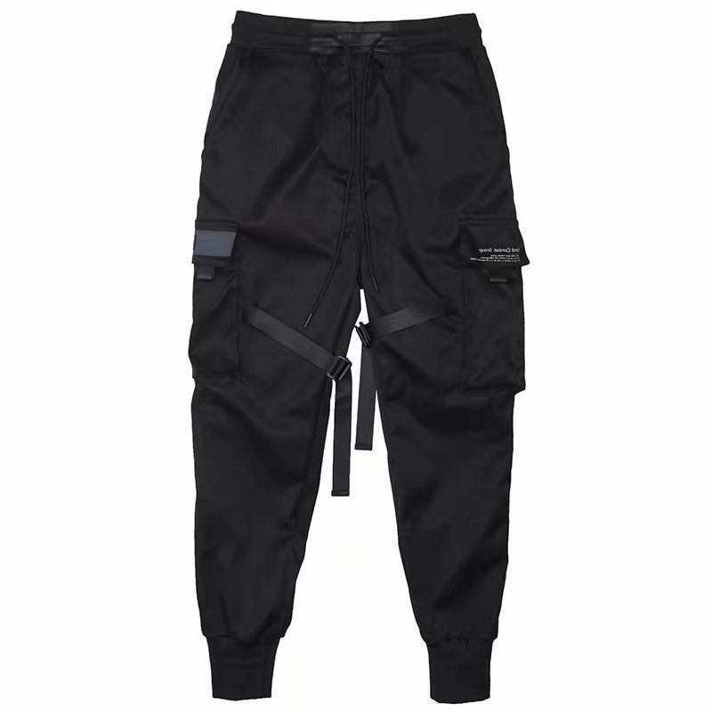 Ribbons Harem Joggers Men Cargo Pants Streetwear Hip Hop Casual Pockets Cotton Track Pants - RALO COLLECTION STUDIO