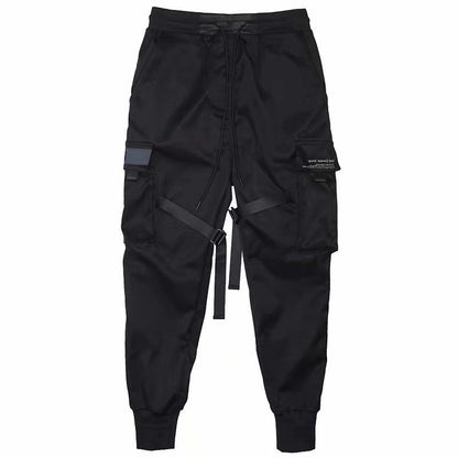 Ribbons Harem Joggers Men Cargo Pants Streetwear Hip Hop Casual Pockets Cotton Track Pants - RALO COLLECTION STUDIO