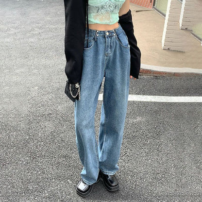 Ripped Wide-legged Jeans Women's Straight Loose High Waist - RALO COLLECTION STUDIO