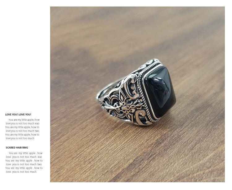 S925 sterling silver ring male ring - RALO COLLECTION STUDIO