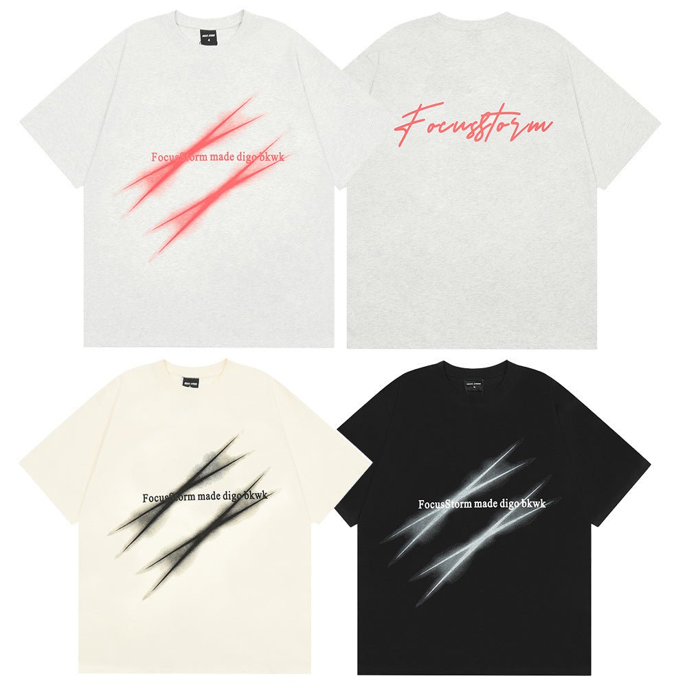Scratch Printed Short-sleeved T-shirt For Men - RALO COLLECTION STUDIO