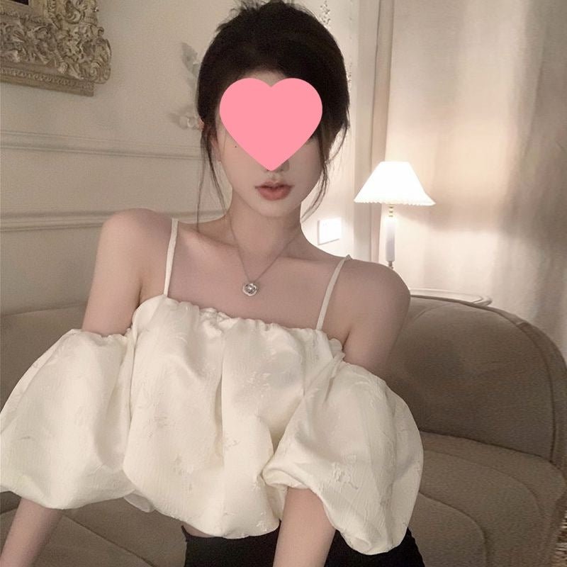 Sexy Off-shoulder Puff-sleeve Tea-length Strap Dress For Women - RALO COLLECTION STUDIO