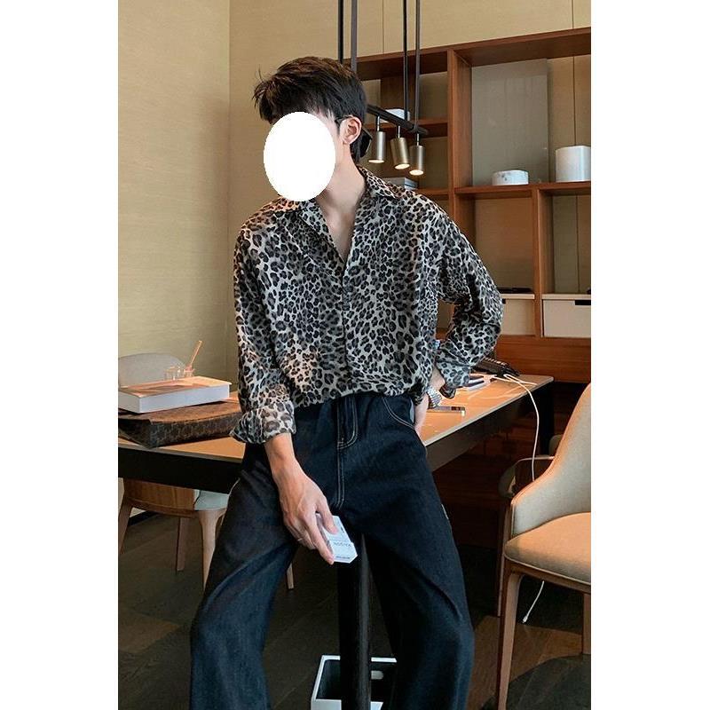 Shirt Feeling Ruffle Printed Shirt Long Sleeve Men - RALO COLLECTION STUDIO