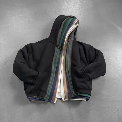 Short Relaxed-fit Fleece-lined Cardigan Unisex Jacket - RALO COLLECTION STUDIO