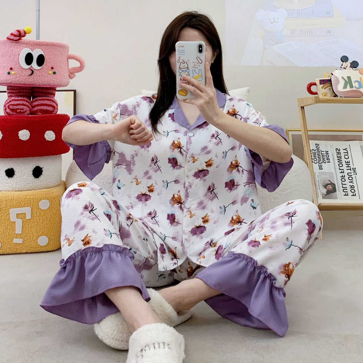Short Sleeve Womens Cartoon Pajamas - RALO COLLECTION STUDIO