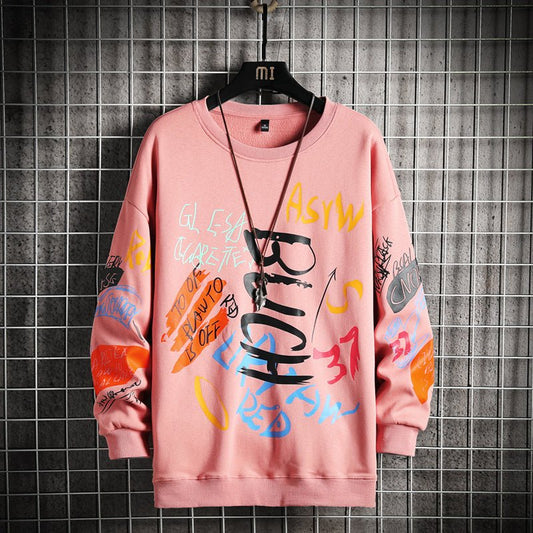 SingleRoad Mens Crewneck Sweatshirt Men Harajuku Oversized Japanese Streetwear Hip Hop Black Hoodie Men Sweatshirts Hoodies - RALO COLLECTION STUDIO
