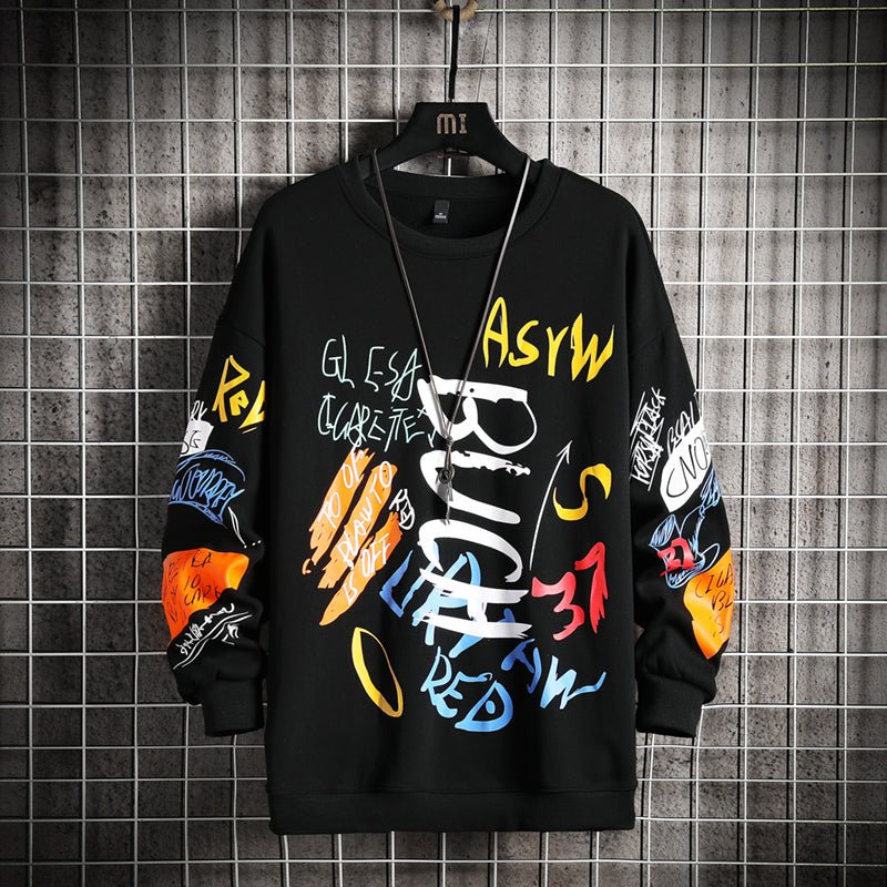 SingleRoad Mens Crewneck Sweatshirt Men Harajuku Oversized Japanese Streetwear Hip Hop Black Hoodie Men Sweatshirts Hoodies - RALO COLLECTION STUDIO