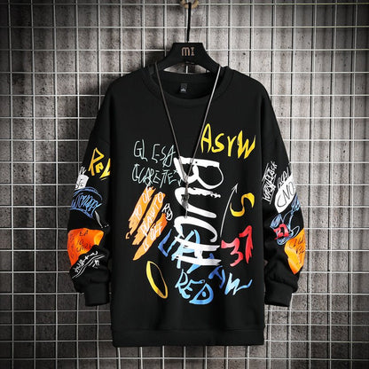 SingleRoad Mens Crewneck Sweatshirt Men Harajuku Oversized Japanese Streetwear Hip Hop Black Hoodie Men Sweatshirts Hoodies - RALO COLLECTION STUDIO