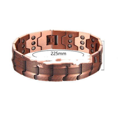 Sleek And Stylish Red Copper Bracelet For Men Wide Magnetic Red Copper Bangle - RALO COLLECTION STUDIO