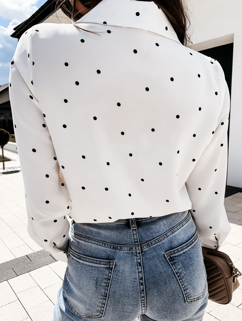 Slim Button Polka Dot Long Sleeve Pocket Shirt - RALO COLLECTION STUDIO