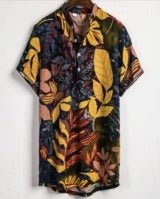 Slim shirt men contrast color printing shirt men - RALO COLLECTION STUDIO