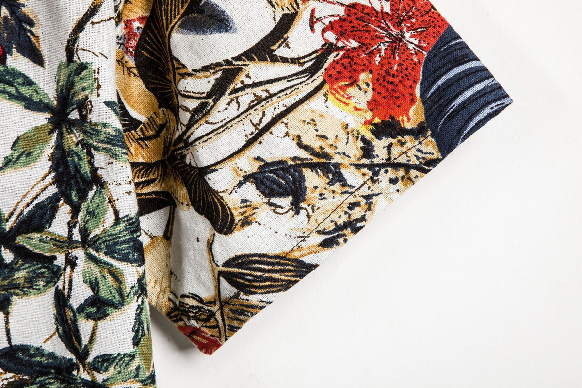 Slim shirt men contrast color printing shirt men - RALO COLLECTION STUDIO