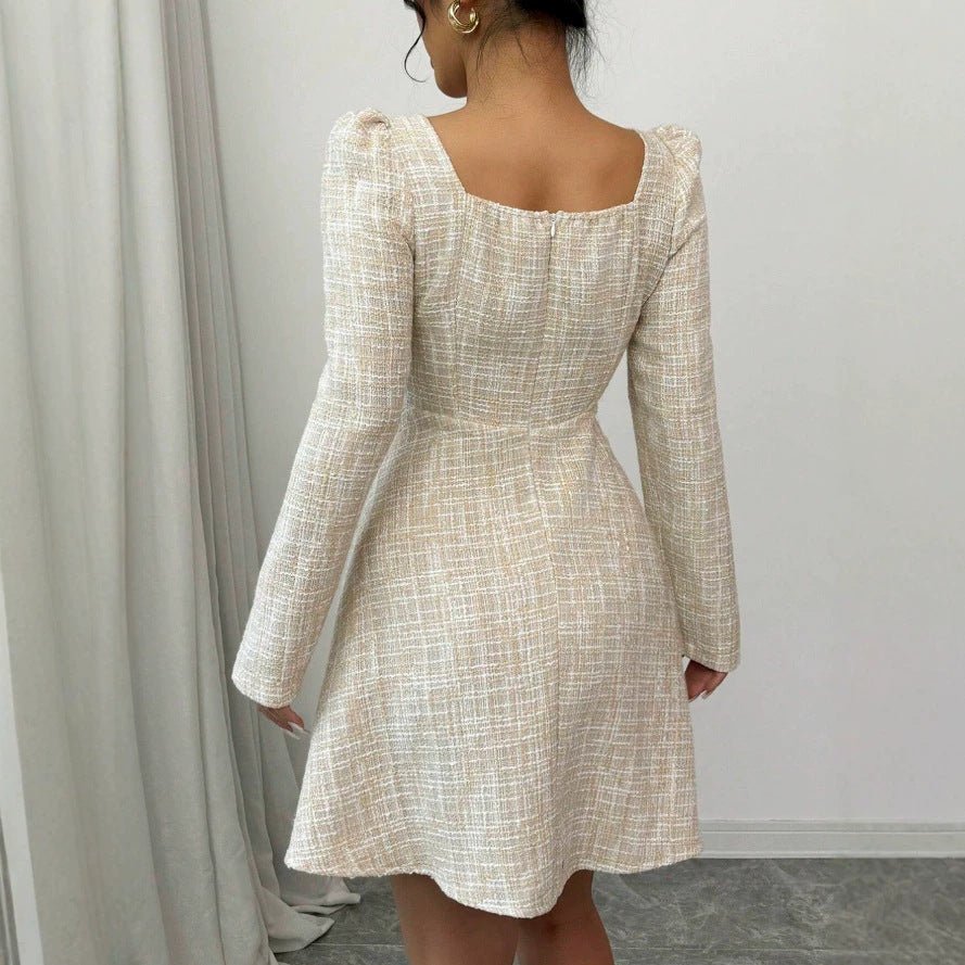 Socialite-style Plaid High-waisted Womens Dress - RALO COLLECTION STUDIO