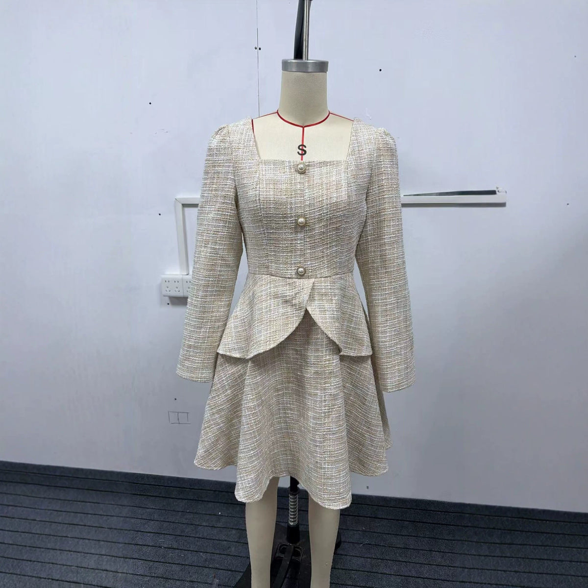 Socialite-style Plaid High-waisted Womens Dress - RALO COLLECTION STUDIO