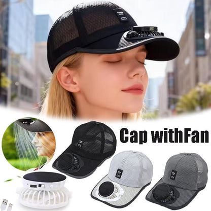 Solar Charging Fan Hat - Breathable Mesh UV Protection Baseball Cap For Men & Women - RALO COLLECTION STUDIO