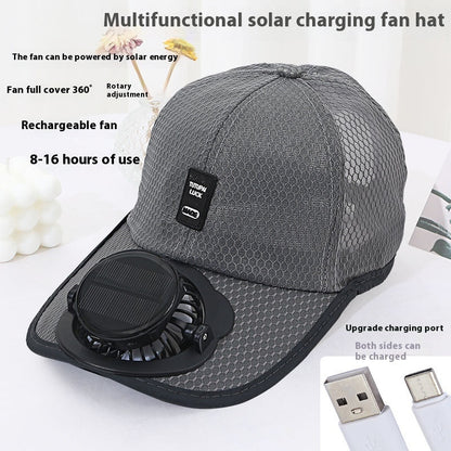 Solar Charging Fan Hat - Breathable Mesh UV Protection Baseball Cap For Men & Women - RALO COLLECTION STUDIO