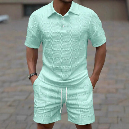 Solid-color Fashion Casual Mens Short-sleeve Set - RALO COLLECTION STUDIO