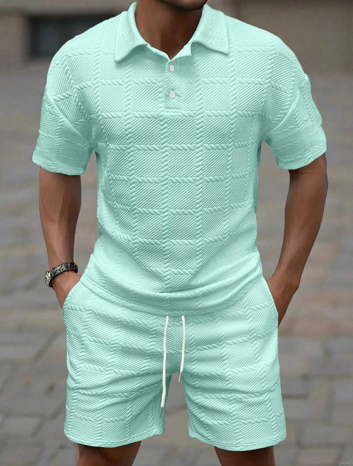 Solid-color Fashion Casual Mens Short-sleeve Set - RALO COLLECTION STUDIO