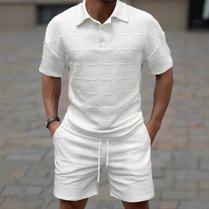 Solid-color Fashion Casual Mens Short-sleeve Set - RALO COLLECTION STUDIO