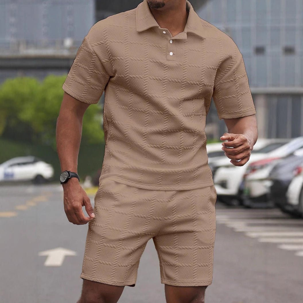 Solid-color Fashion Casual Mens Short-sleeve Set - RALO COLLECTION STUDIO