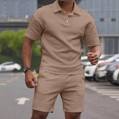 Solid-color Fashion Casual Mens Short-sleeve Set - RALO COLLECTION STUDIO