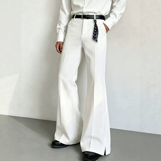 Solid-color High-waist Slightly Flared Casual Pants For Men - RALO COLLECTION STUDIO