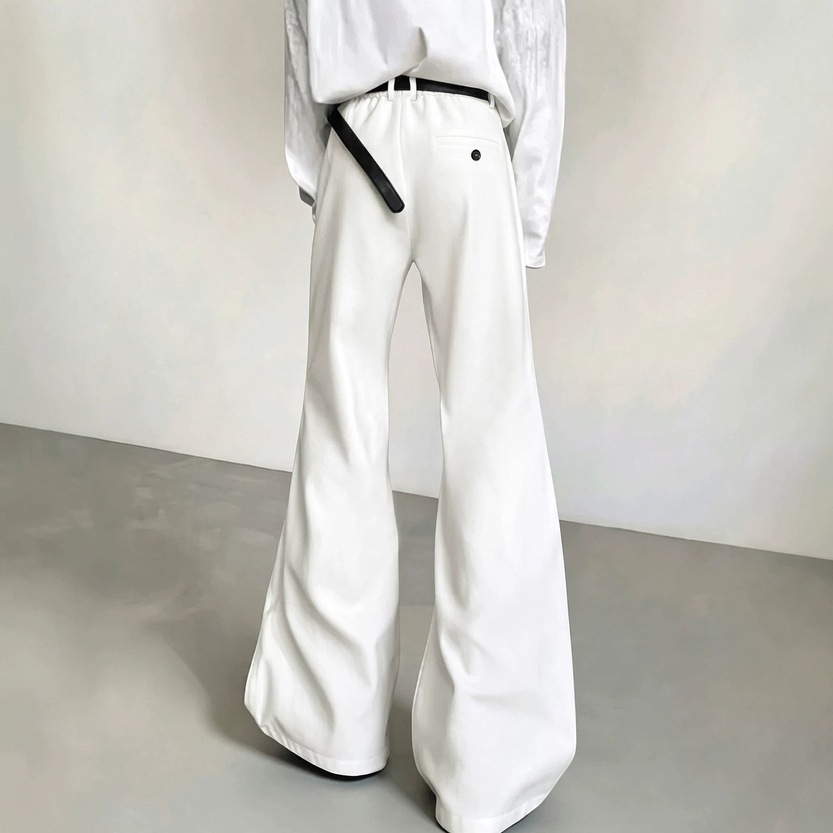 Solid-color High-waist Slightly Flared Casual Pants For Men - RALO COLLECTION STUDIO