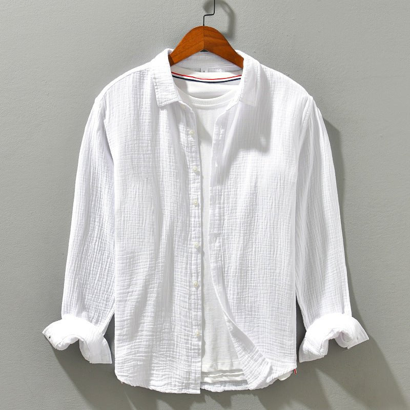 Solid Color Long Sleeve Shirt Pure Cotton Comfortable Men - RALO COLLECTION STUDIO
