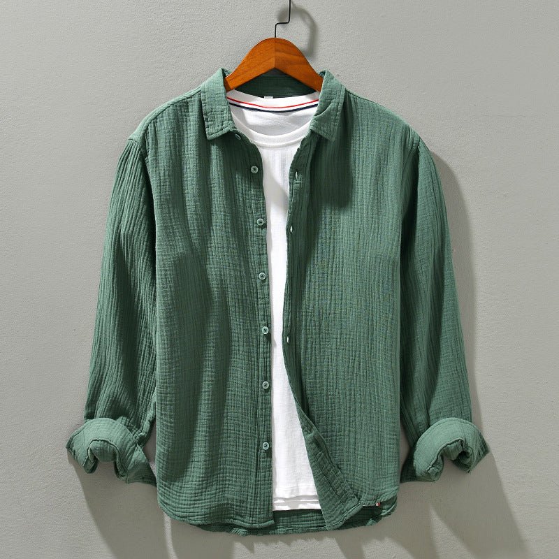 Solid Color Long Sleeve Shirt Pure Cotton Comfortable Men - RALO COLLECTION STUDIO