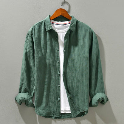 Solid Color Long Sleeve Shirt Pure Cotton Comfortable Men - RALO COLLECTION STUDIO