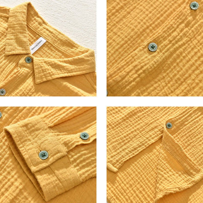 Solid Color Long Sleeve Shirt Pure Cotton Comfortable Men - RALO COLLECTION STUDIO